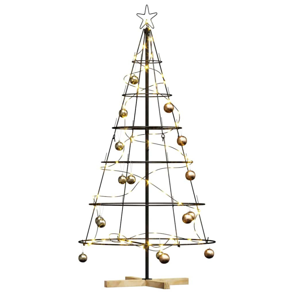 Produktbild för Julcone-träd med stativ Svart 154 cm Stål