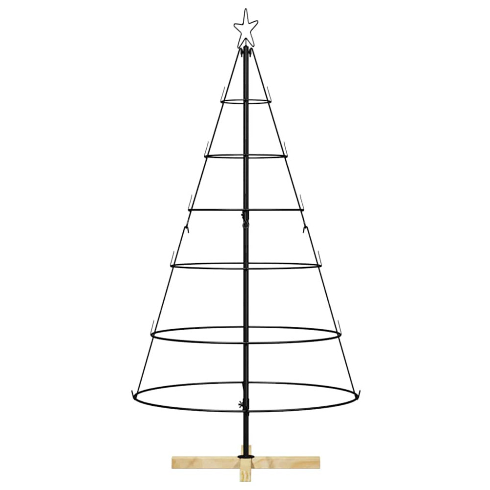 Produktbild för Julcone-träd med stativ Svart 154 cm Stål