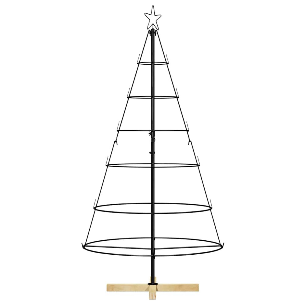Produktbild för Julcone-träd med stativ Svart 154 cm Stål