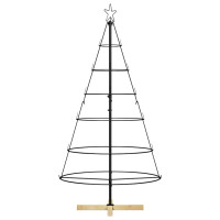 Produktbild för Julcone-träd med stativ Svart 154 cm Stål