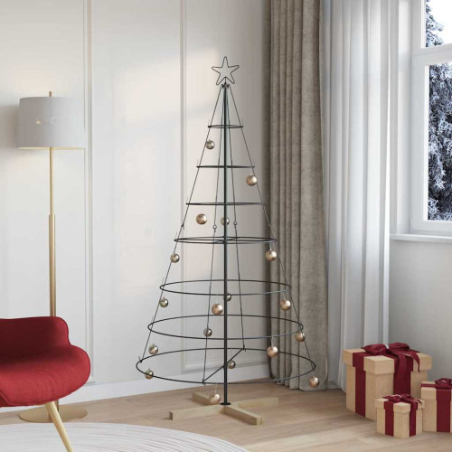 vidaXL Julcone-träd med stativ Svart 180,5 cm Stål