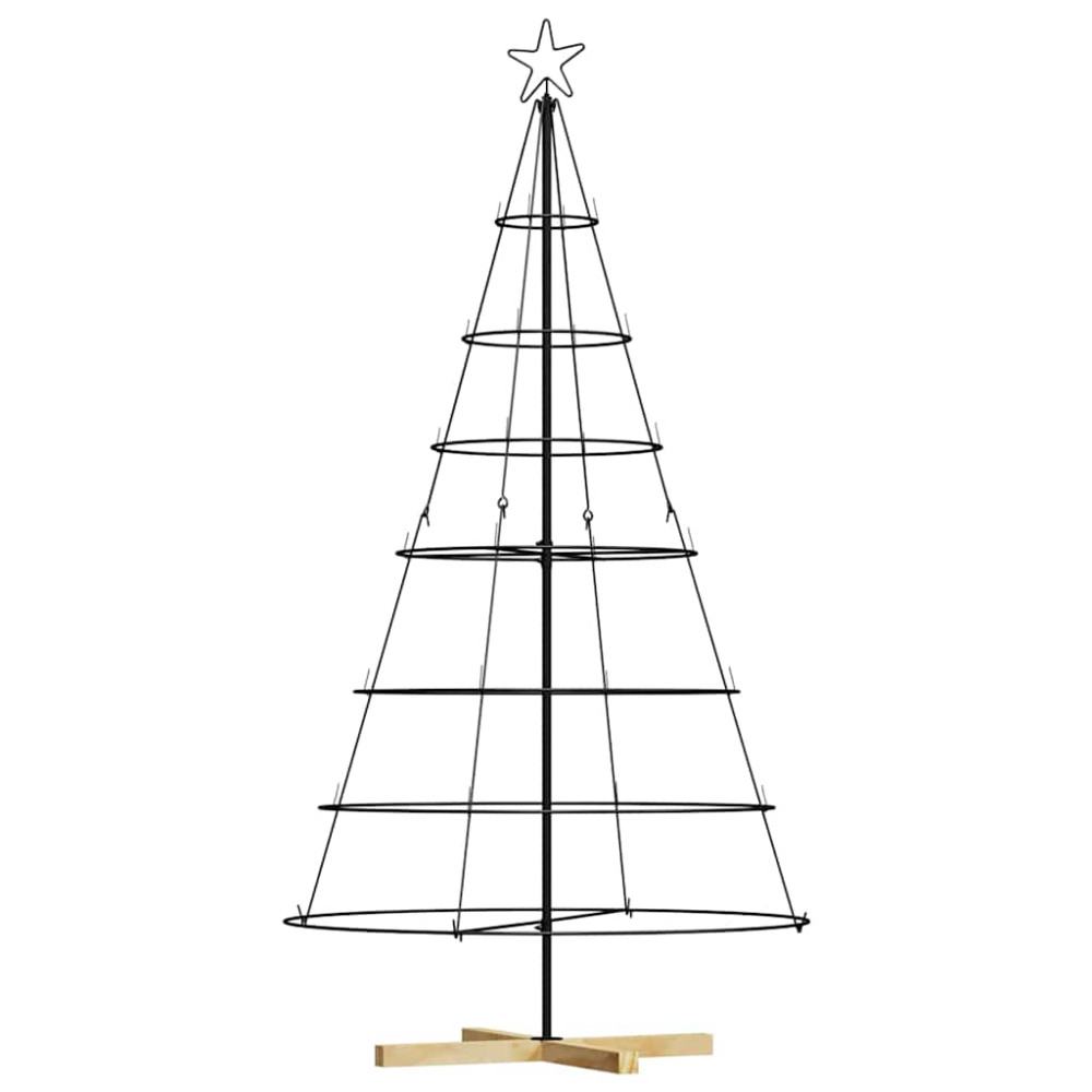 Produktbild för Julcone-träd med stativ Svart 180,5 cm Stål