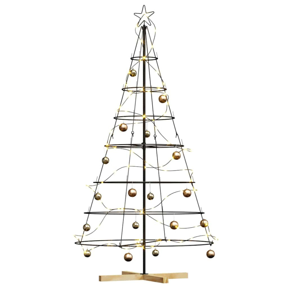 Produktbild för Julcone-träd med stativ Svart 180,5 cm Stål