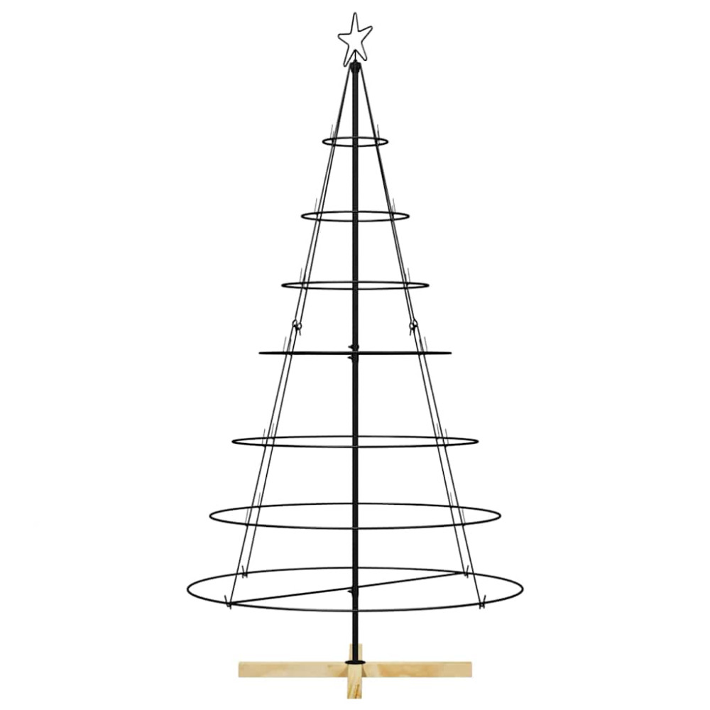 Produktbild för Julcone-träd med stativ Svart 180,5 cm Stål