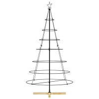 Produktbild för Julcone-träd med stativ Svart 180,5 cm Stål