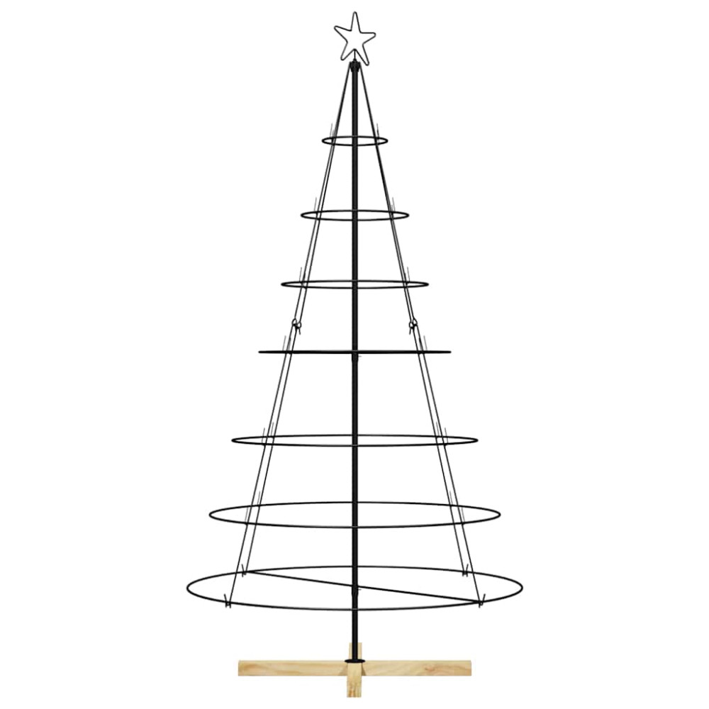 Produktbild för Julcone-träd med stativ Svart 180,5 cm Stål