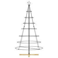 Produktbild för Julcone-träd med stativ Svart 180,5 cm Stål