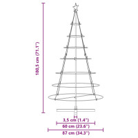 Produktbild för Julcone-träd med stativ Svart 180,5 cm Stål