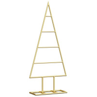 Produktbild för Metall julgran med stativ Guld 60 cm Pulverlackerad stål