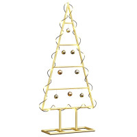 Produktbild för Metall julgran med stativ Guld 60 cm Pulverlackerad stål