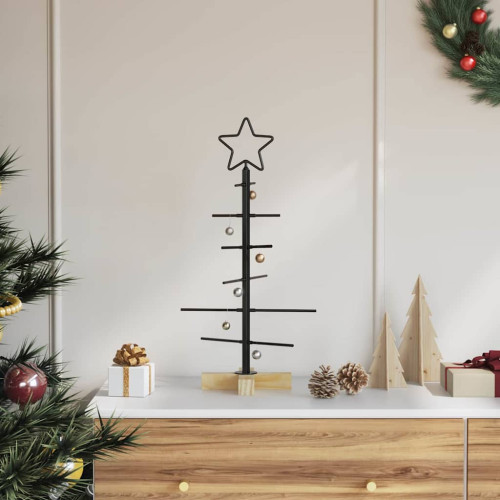 vidaXL Metall julgran med stativ Svart 59,5 cm Pulverlackerad stål