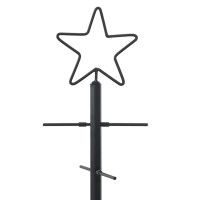 Produktbild för Metall julgran med stativ Svart 59,5 cm Pulverlackerad stål