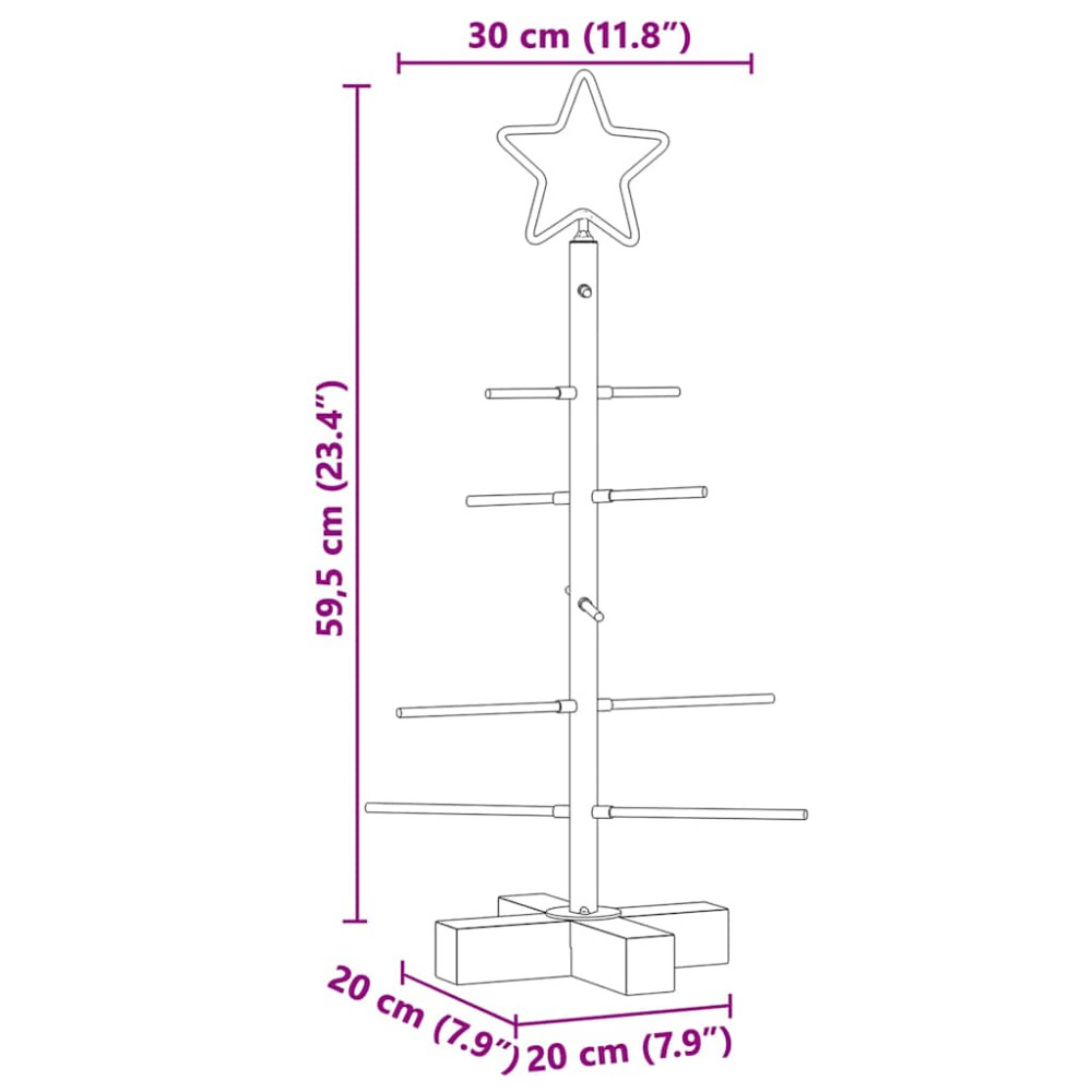Produktbild för Metall julgran med stativ Svart 59,5 cm Pulverlackerad stål