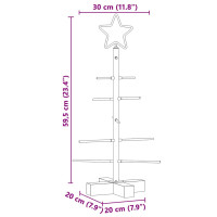 Produktbild för Metall julgran med stativ Svart 59,5 cm Pulverlackerad stål