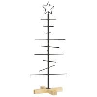 Produktbild för Metall julgran med stativ Svart 89 cm Pulverlackerad stål