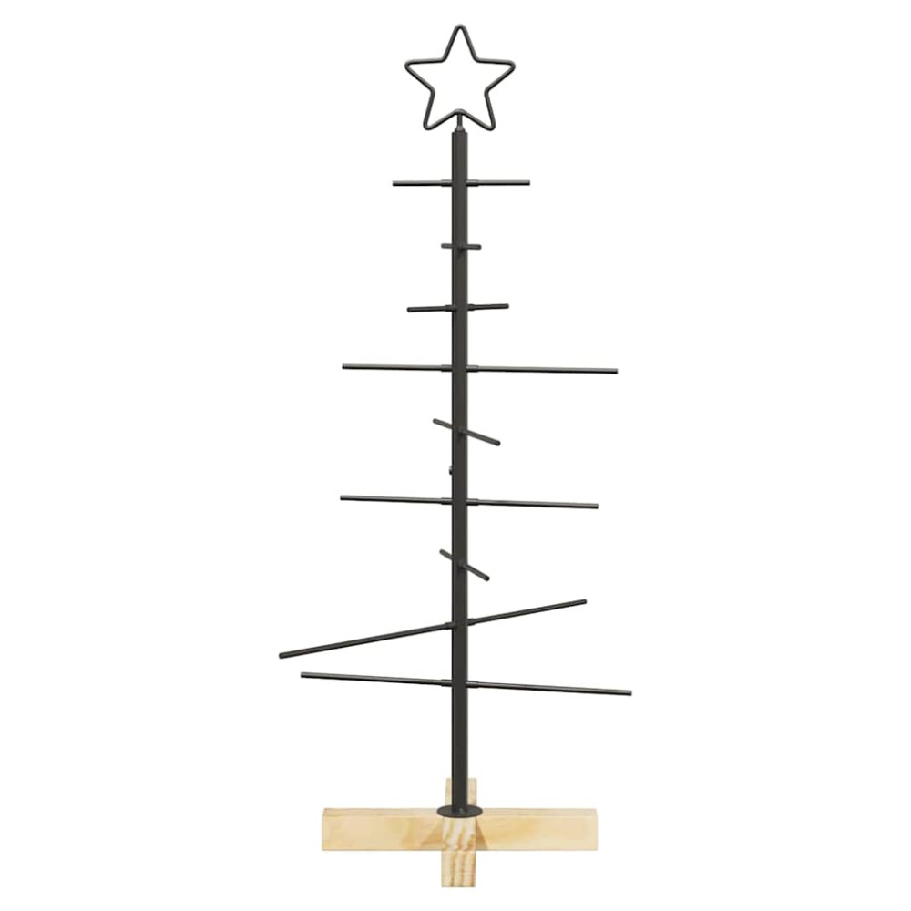 Produktbild för Metall julgran med stativ Svart 89 cm Pulverlackerad stål