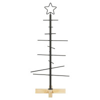 Produktbild för Metall julgran med stativ Svart 89 cm Pulverlackerad stål