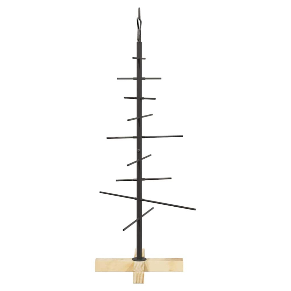 Produktbild för Metall julgran med stativ Svart 89 cm Pulverlackerad stål