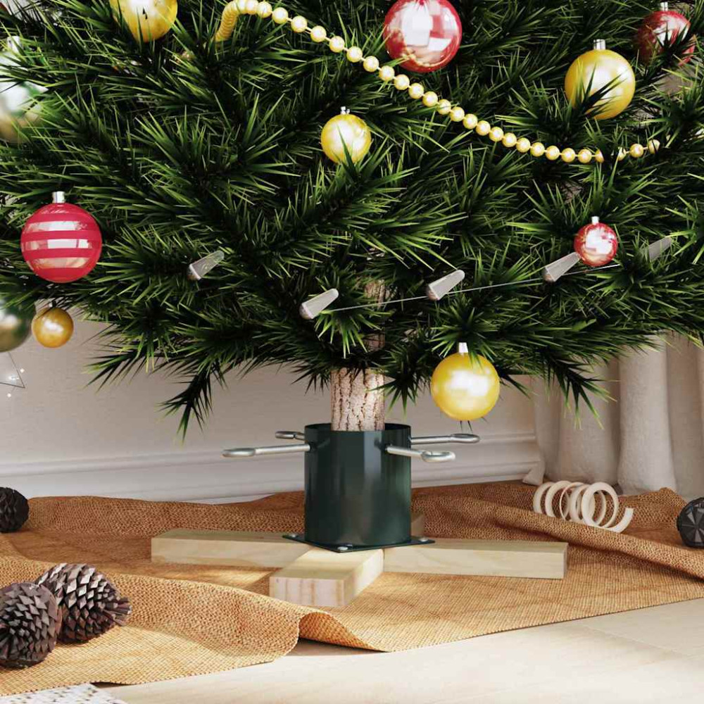 Produktbild för Julgranställ 1.73 Grön 50 x 50 x 16 cm Massiv furu