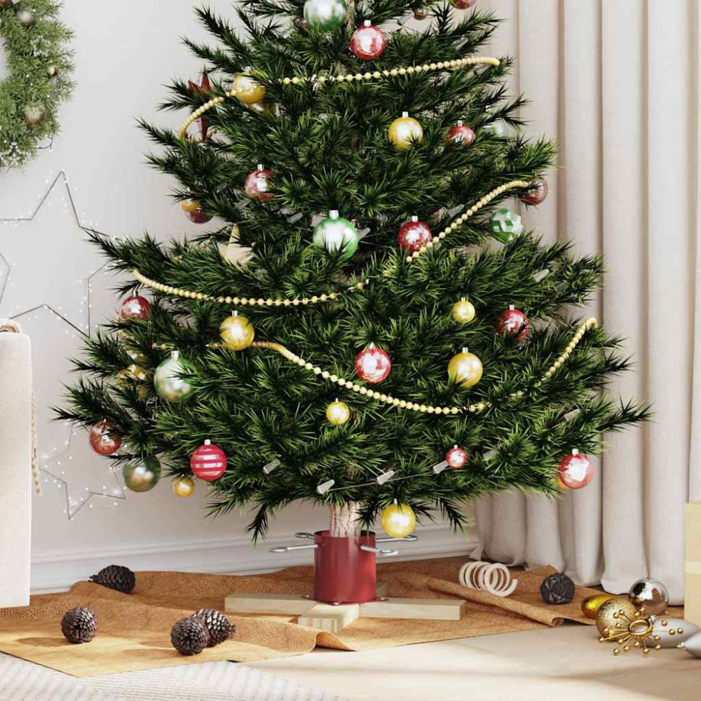 Produktbild för Julgranställ 1.73 Röd 50 x 50 x 16 cm Massiv furu