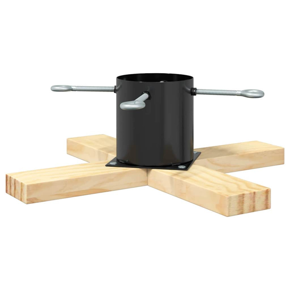 Produktbild för Julgranställ 1.73 Svart 50 x 50 x 16 cm Massiv furu