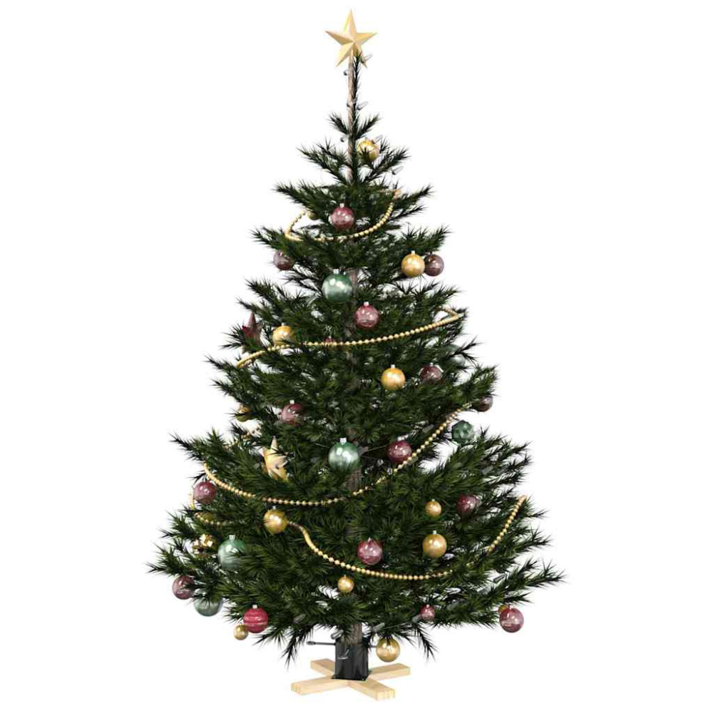 Produktbild för Julgranställ 1.73 Svart 50 x 50 x 16 cm Massiv furu