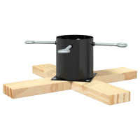 Produktbild för Julgranställ 1.73 Svart 50 x 50 x 16 cm Massiv furu