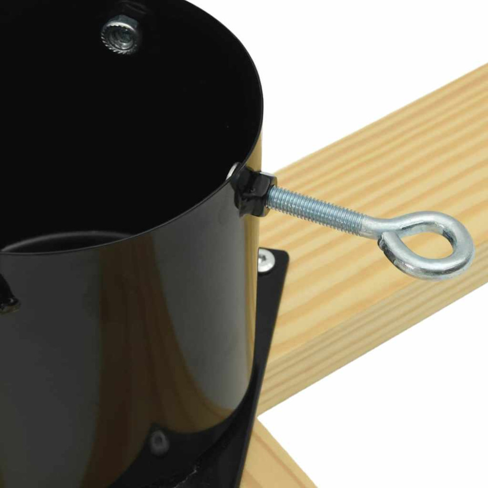 Produktbild för Julgranställ 1.73 Svart 50 x 50 x 16 cm Massiv furu