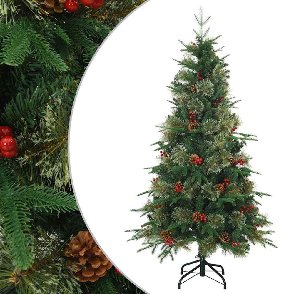 Produktbild för Plast Hingad Julgran med stativ Grön 120 cm PVC, PE och Stål