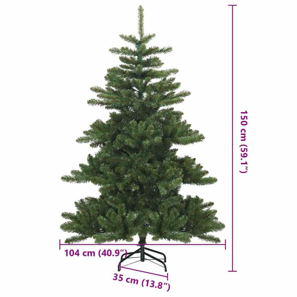 Produktbild för Plast Hingad Julgran med stativ Grön 150 cm PVC, stål