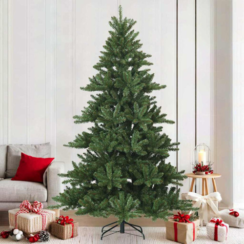 vidaXL Plast Hingad Julgran med stativ Grön 210 cm PVC, stål