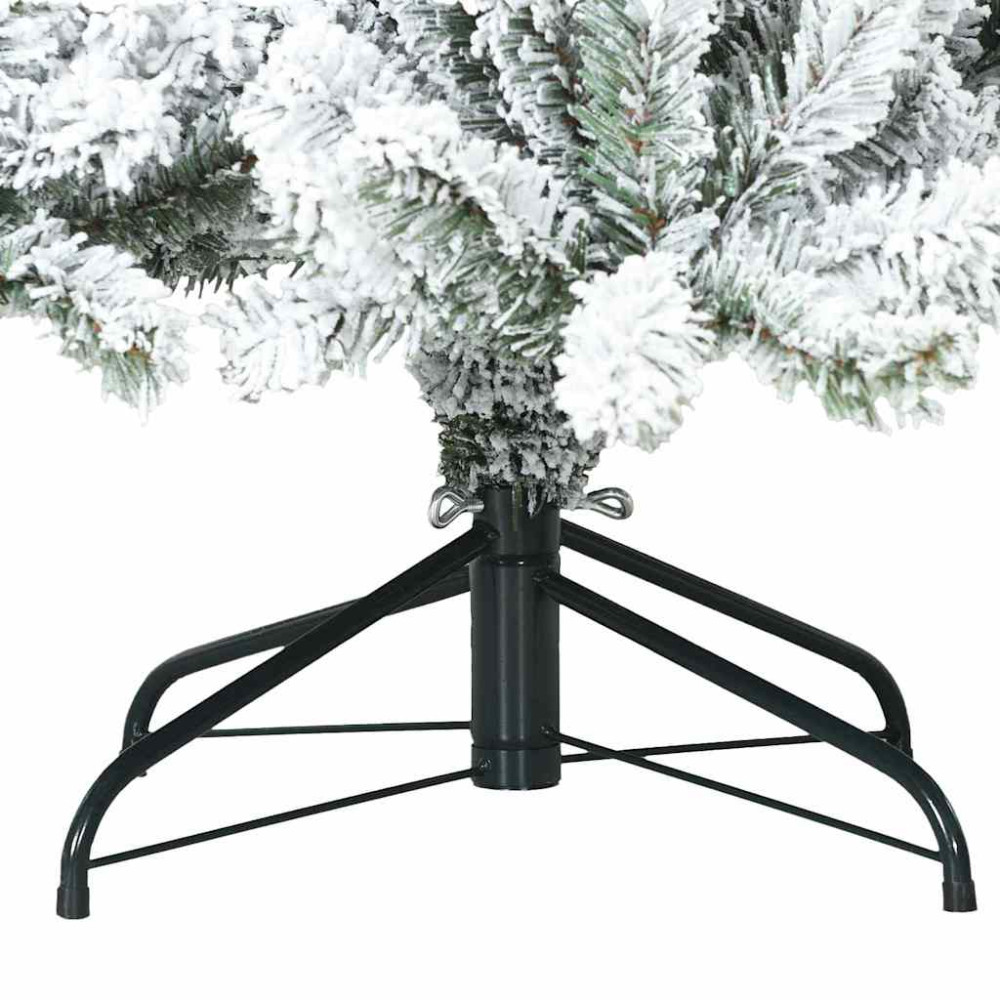 Produktbild för Konstgjord Vikbar Julgran Snö Flocked Vit 180 cm PVC, stål