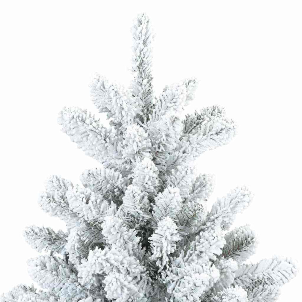Produktbild för Konstgjord Vikbar Julgran Snö Flocked Vit 210 cm PVC, stål