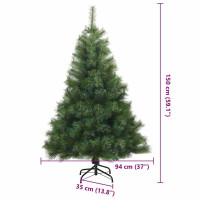 Produktbild för Plast Hingad Julgran med stativ Grön 150 cm PVC, stål
