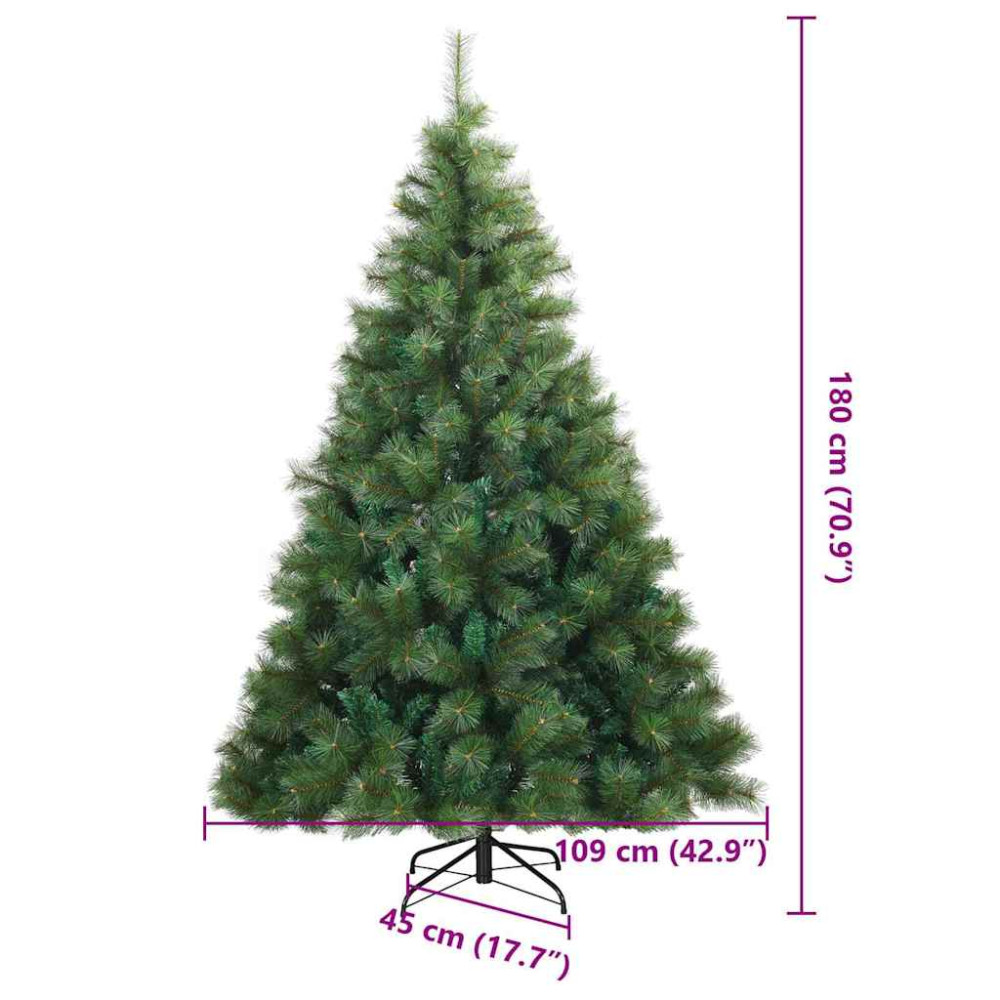 Produktbild för Plast Hingad Julgran med stativ Grön 180 cm PVC, stål