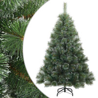 Produktbild för Konstgjord Vikbar Julgran Snö Flocked Grön 150 cm PVC, stål