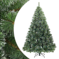 Produktbild för Konstgjord Vikbar Julgran Snö Flocked Grön 180 cm PVC, stål