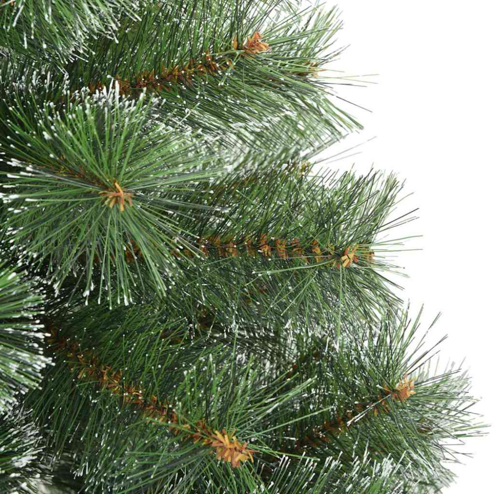 Produktbild för Konstgjord Vikbar Julgran Snö Flocked Grön 180 cm PVC, stål