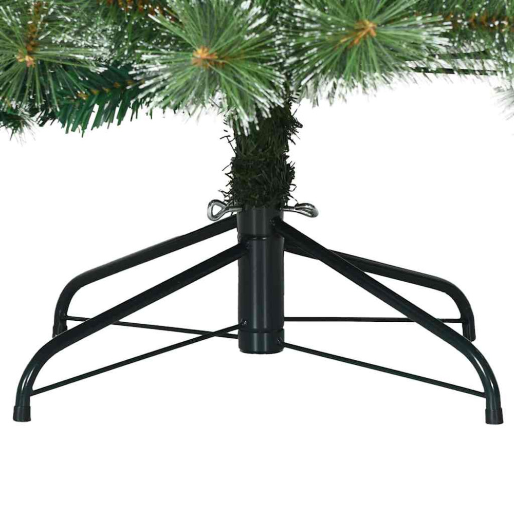 Produktbild för Konstgjord Vikbar Julgran Snö Flocked Grön 180 cm PVC, stål