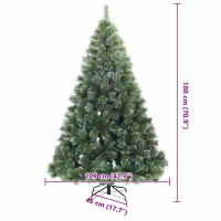 Produktbild för Konstgjord Vikbar Julgran Snö Flocked Grön 180 cm PVC, stål