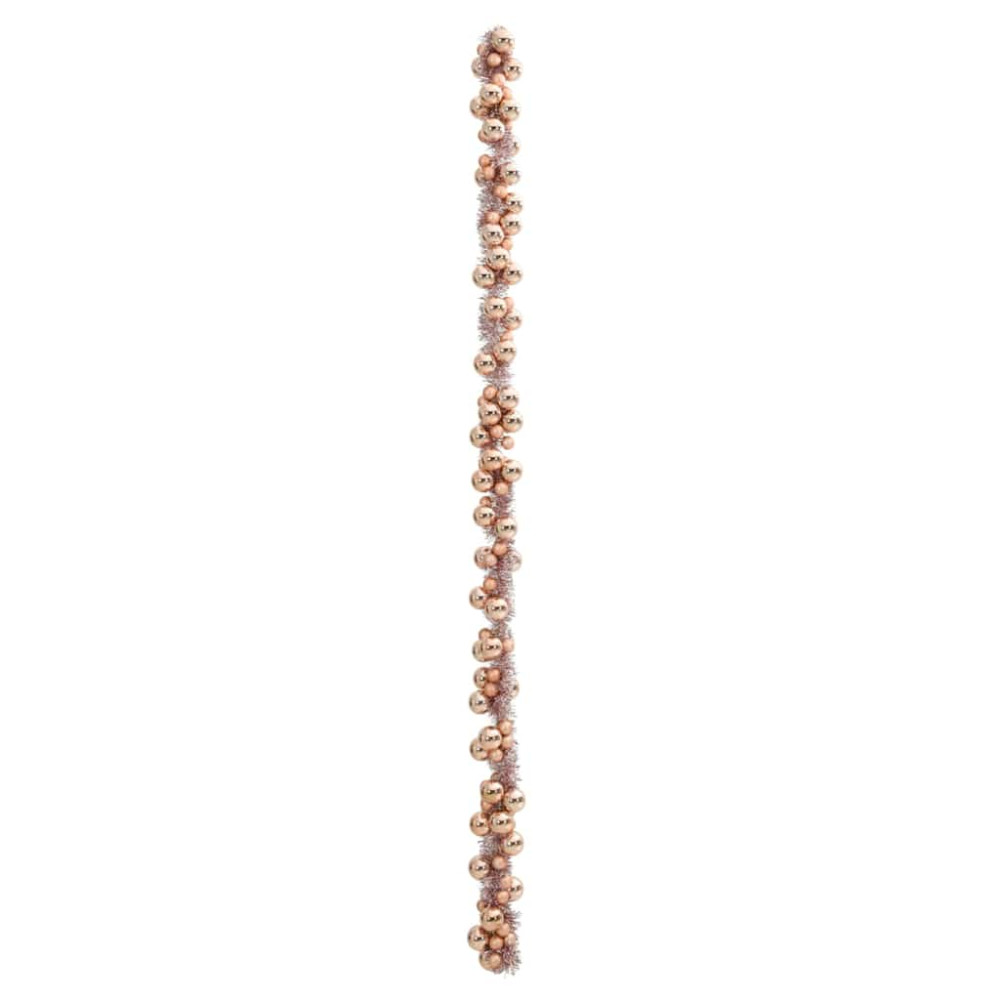 Produktbild för Julkulagirland Rosenguld 186 cm Polystyren