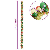 Produktbild för Julkulagirland Flerfärgsdesign 186 cm Polystyren