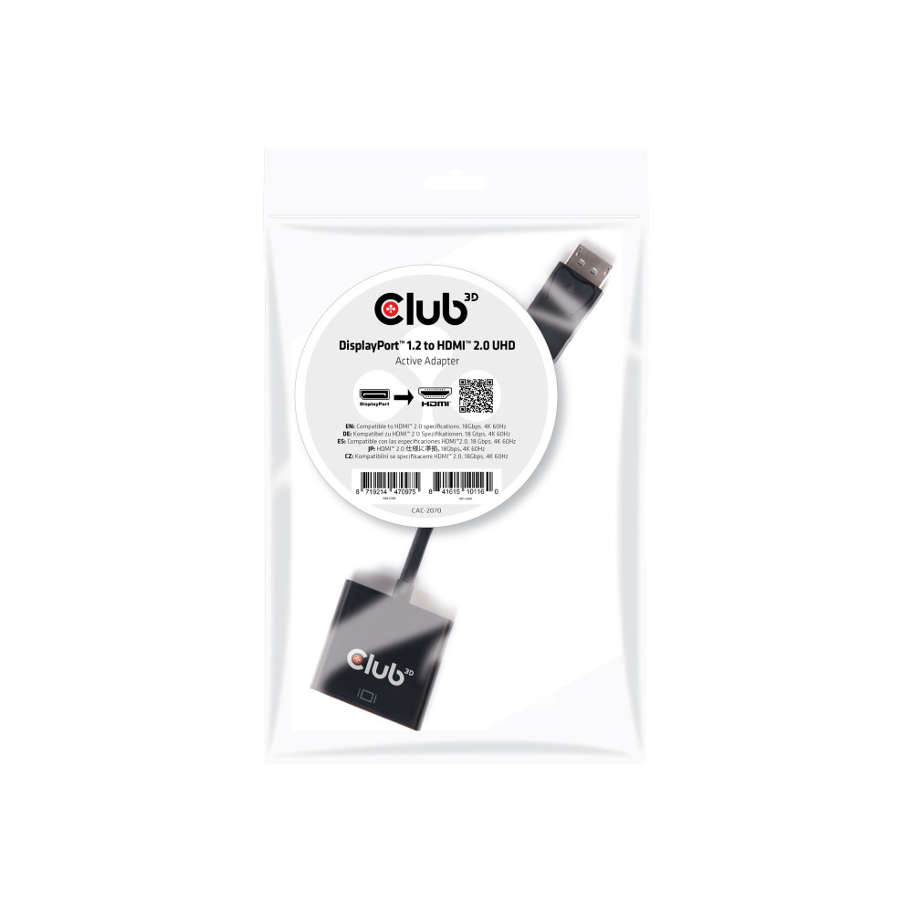 Produktbild för Club 3D videokort - DisplayPort / HDMI - 20.3 cm