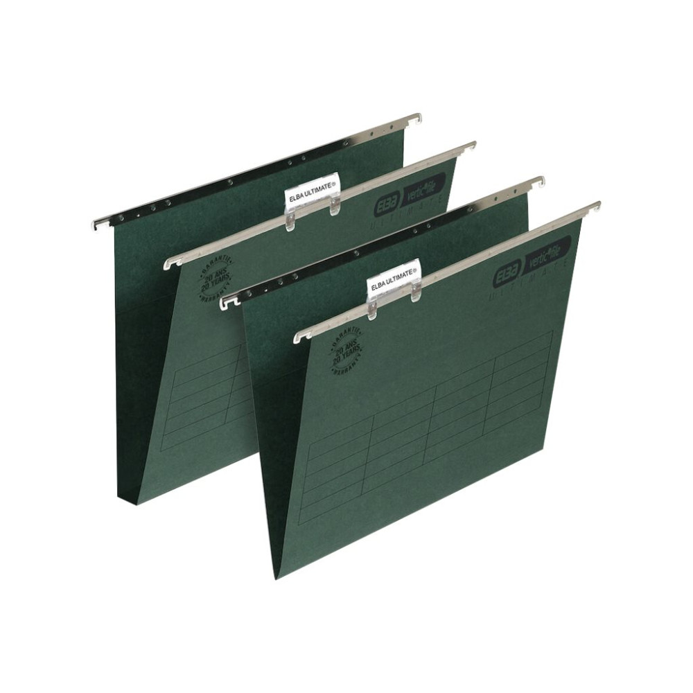 Produktbild för ELBA verticfile Ultimate - hängfil - för Foolscap - UK-grön (paket om 50)