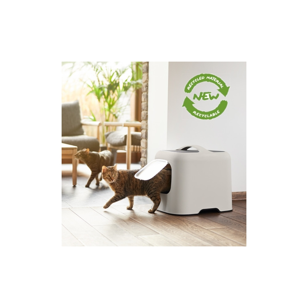Produktbild för Rotho BIALA, Katt, Kattsandlåda med tak, Beige, Plast, 395 m...