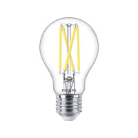 Produktbild för Philips - LED-glödlampa med filament - form: A60 - klar finish - E27 - 5.9 W - varmt vitt ljus - 2200-2700 K