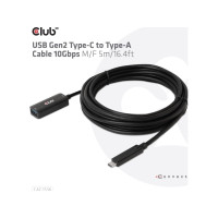 Produktbild för Club 3D - USB typ C-förlängningskabel - USB-C till USB typ A - 5 m