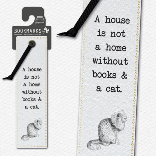 If plc Literary Bookmarks - Books & a Cat