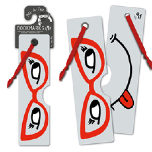 If plc Pull - a - Face Bookmarks - Red Glasses