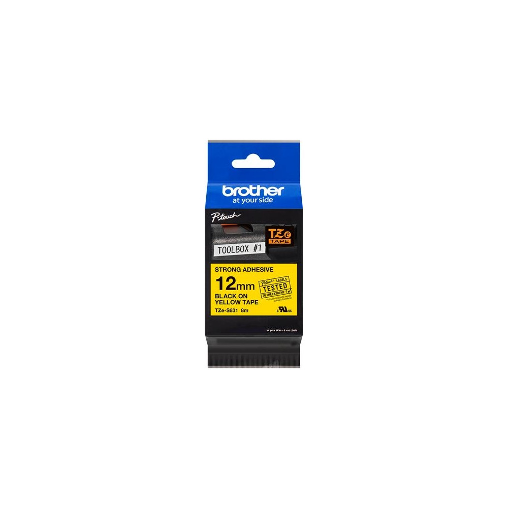 Produktbild för Brother TZe-S631 - bandlaminat - 1 kassett(er) - Rulle (1,2 cm x 8 m)